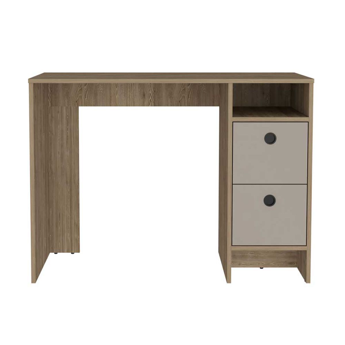Escritorio Recto TuHome Khali 2 Puertas 2 Cajones Miel Taupe
