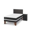 Cama Europea CIC 1,5 Plazas Ortopedic + Respaldo + Velador Villarrica