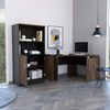 Combo Escritotio + Biblioteca 2 Puertas TuHome Home Office Negro Soft-Coñac