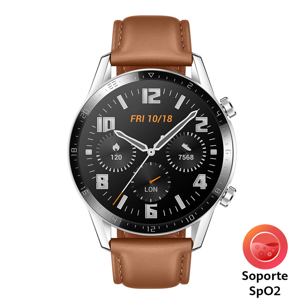 Combo Smartwatch Huawei Watch GT 2 1,4" Latona Classic Café + Audífonos Bluetooth FreeBuds Pro Silver Frost