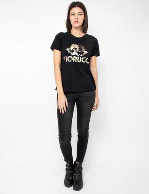 Imagen 2 del producto Polera Con Estampado Manga Corta Mujer  Fiorucci Black1, Black2, Blanco, Camel, Fucsia