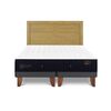 Cama Europea CIC Base Dividida 2 Plazas Premium + Respaldo Milan Mostaza