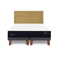 Cama Europea CIC Base Dividida 2 Plazas Premium + Respaldo Milan Mostaza