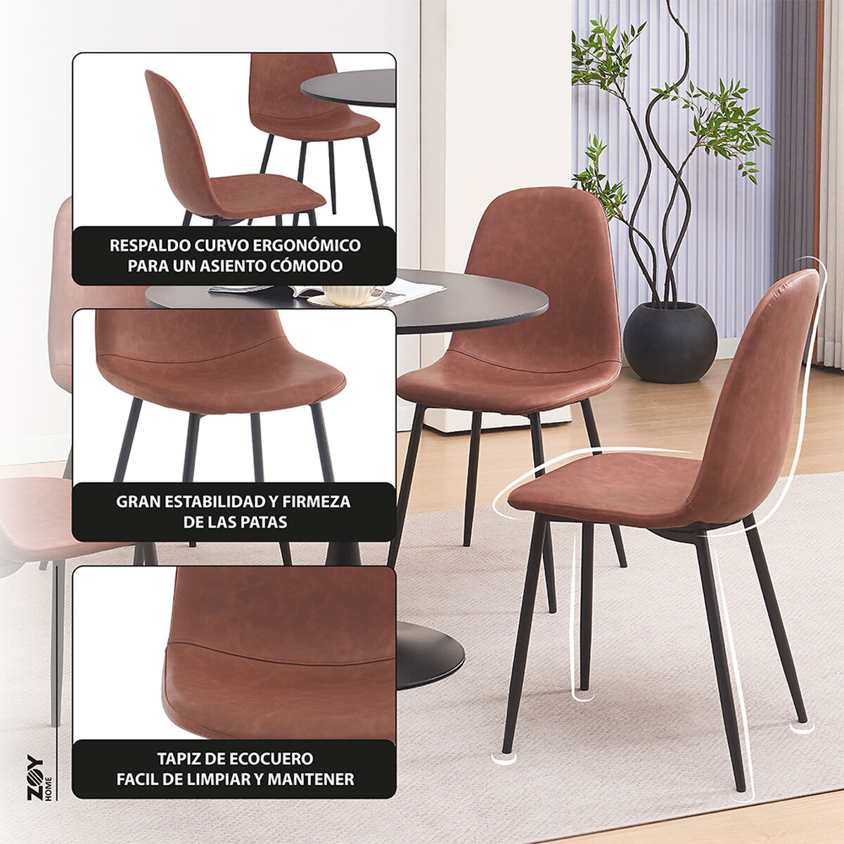 Juego de Comedor Zoy Home Saona Café 4 Sillas