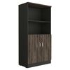 Biblioteca TuHome Home Office 2 Puertas Negro Soft Coñac