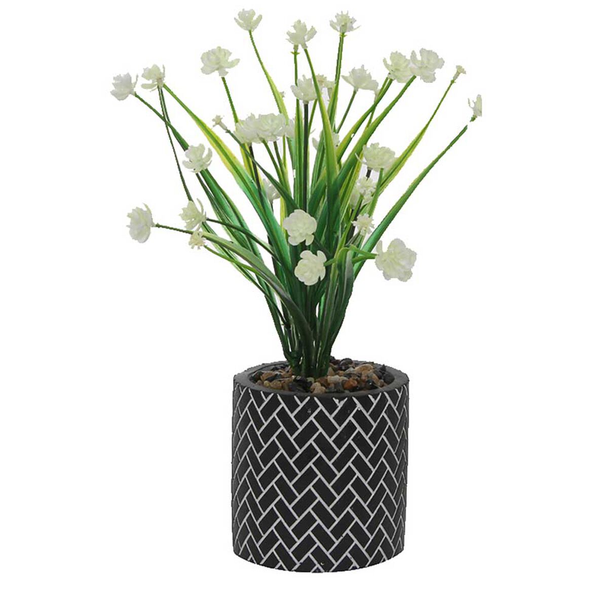Planta Artificial Cemento Vgo  28 cm Negro