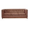 Sofá Latam Home Cuero Colorado Roma 3 Cuerpos Caramelo