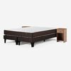 Cama Europea Rosen Base Dividida 2 Plazas Ergo T + 2 Veladores Tabor Caramelo