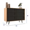 Cómoda Onessta Tulipa 6 Cajones Grafito Grey