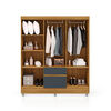Closet Vekkahome Americano 6 Puertas 2 Cajones Gris