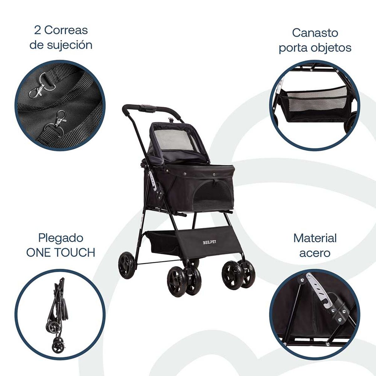 Coche Mascota Gris BP02G Bebesit