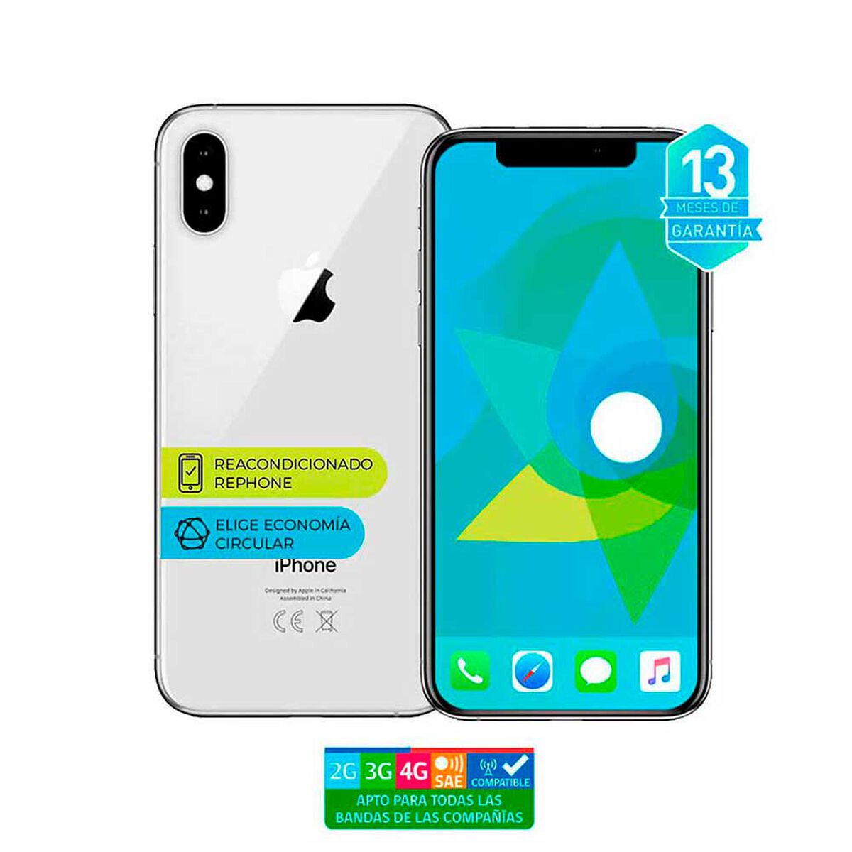Celular Apple Iphone XS Max 64GB 6,5" Reacondicionado Plata Liberado