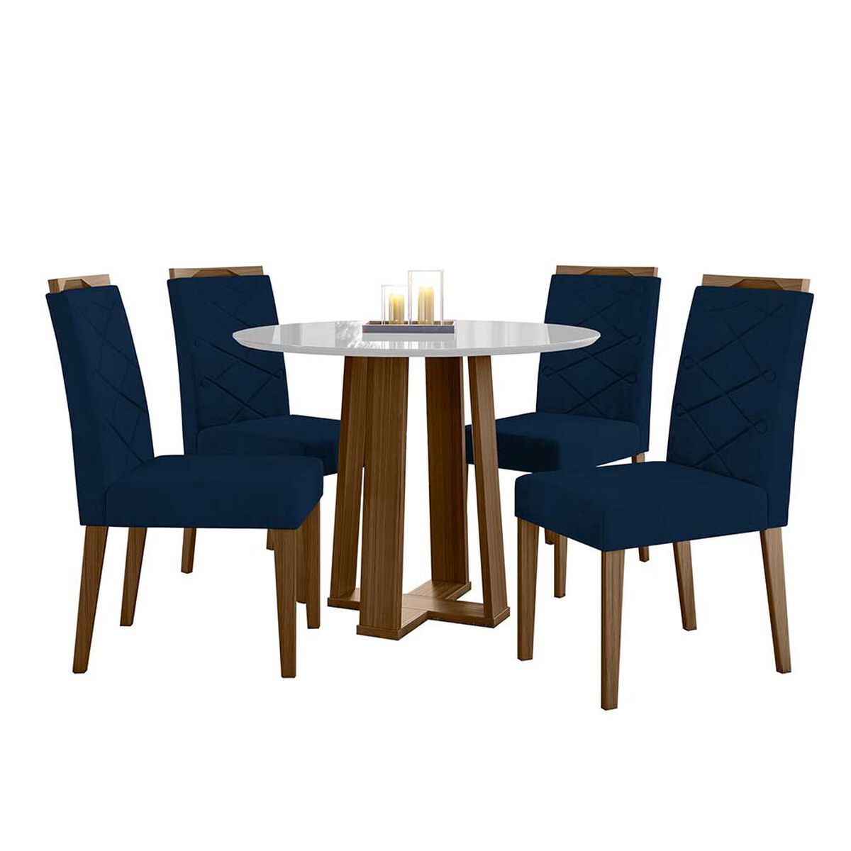 Juego de Comedor Jdo & Design Isabella 4 Sillas Azul