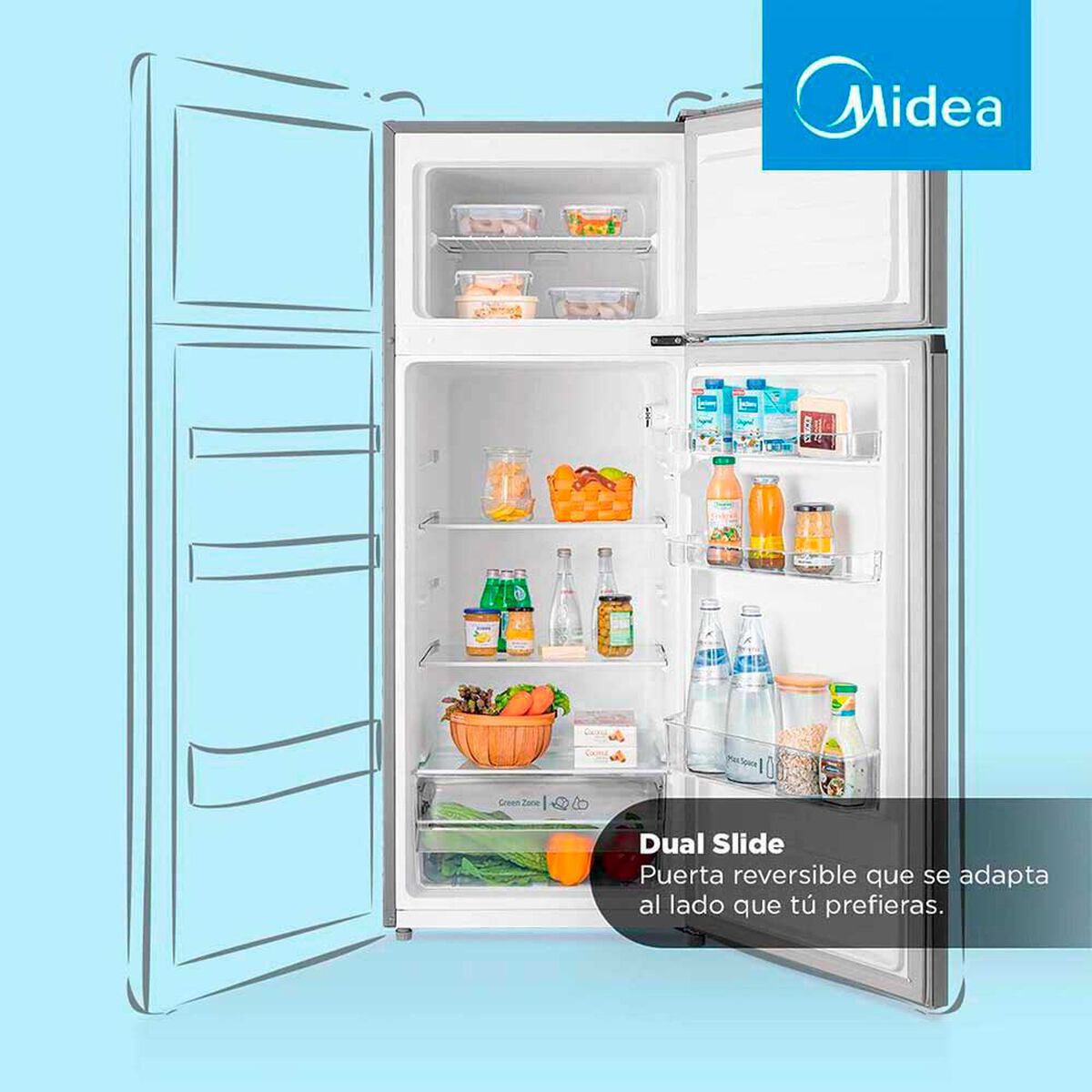Refrigerador Fr&iacute;o Directo Midea MDRT294FGE50 204 lts.