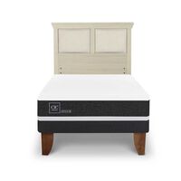 Cama Europea CIC 1,5 Plazas Ortopedic + Respaldo Torino Alpino
