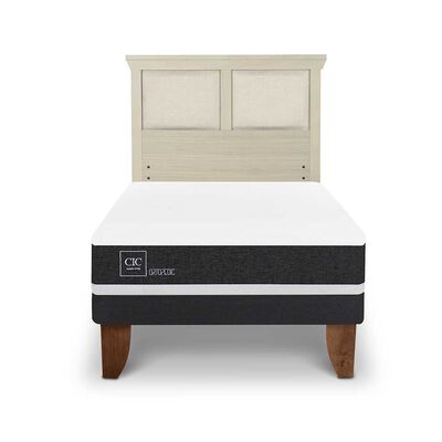 Cama Europea CIC 1,5 Plazas Ortopedic + Respaldo Torino Alpino