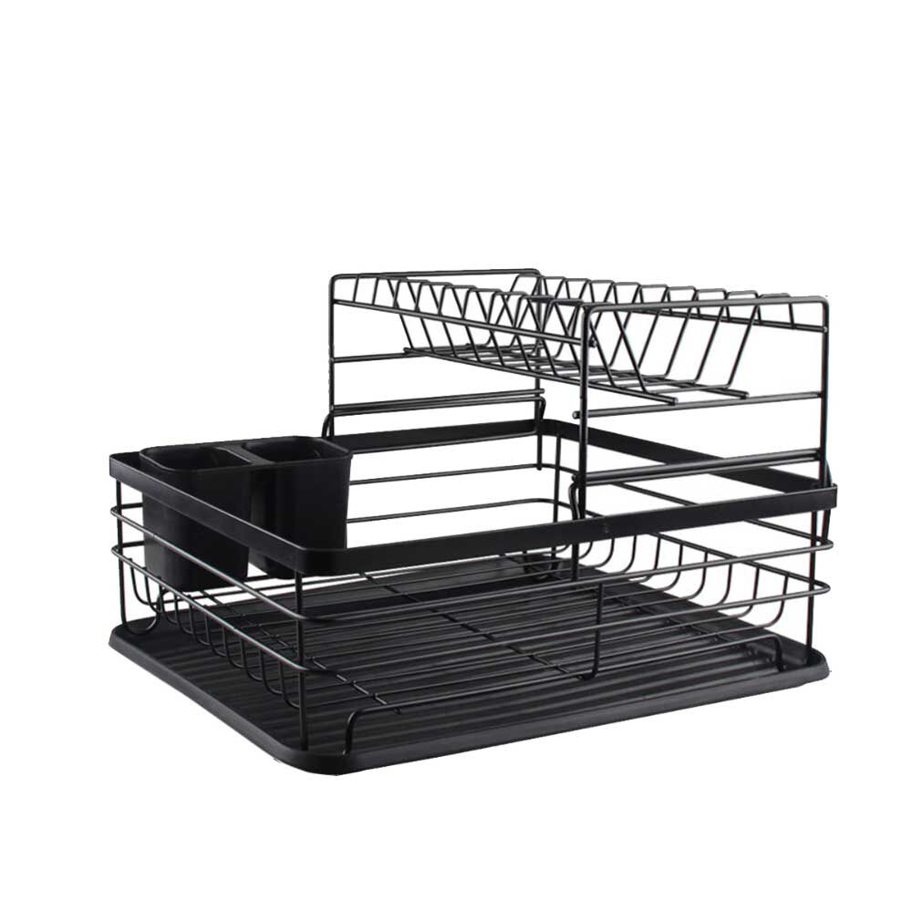 Secaplatos Escurridor 2 Niveles Acero Inoxidable Simplit Negro