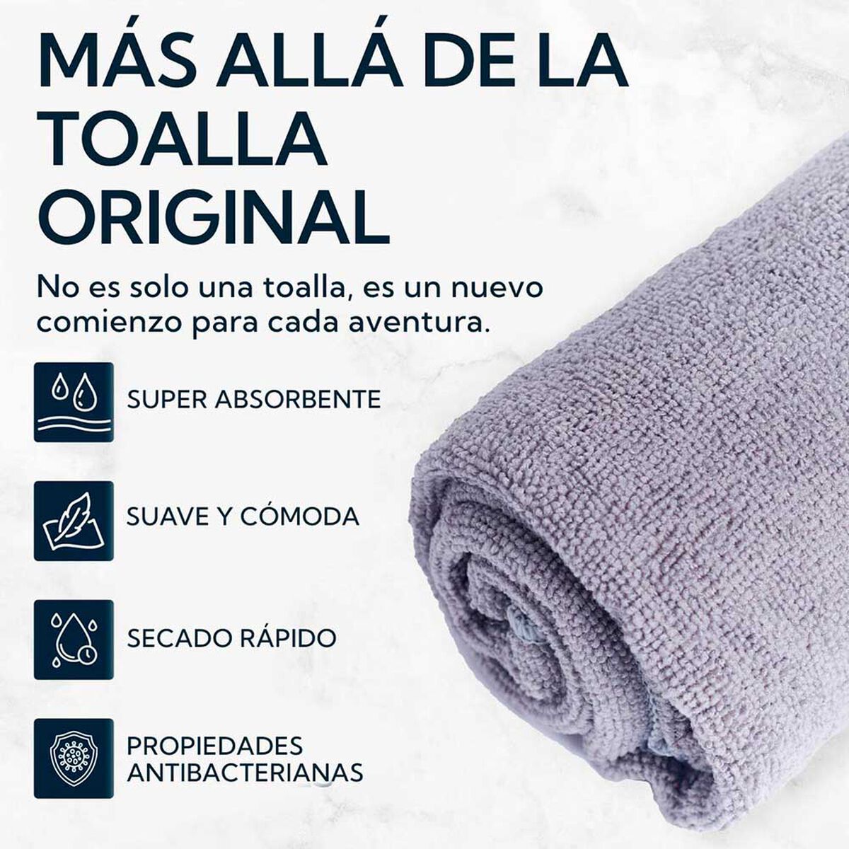 Pack Toallon Y Toalla Microfibra Terry Gris Pro Outdoor