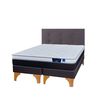 Cama Europea Flex 2 Plazas Nexus Base Dividida +Respaldo Royal Grafito