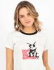 Polera Crop Con Estampado Mujer Icono
