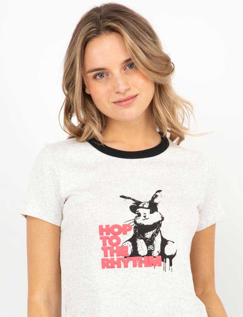 Polera Crop Con Estampado Mujer Icono