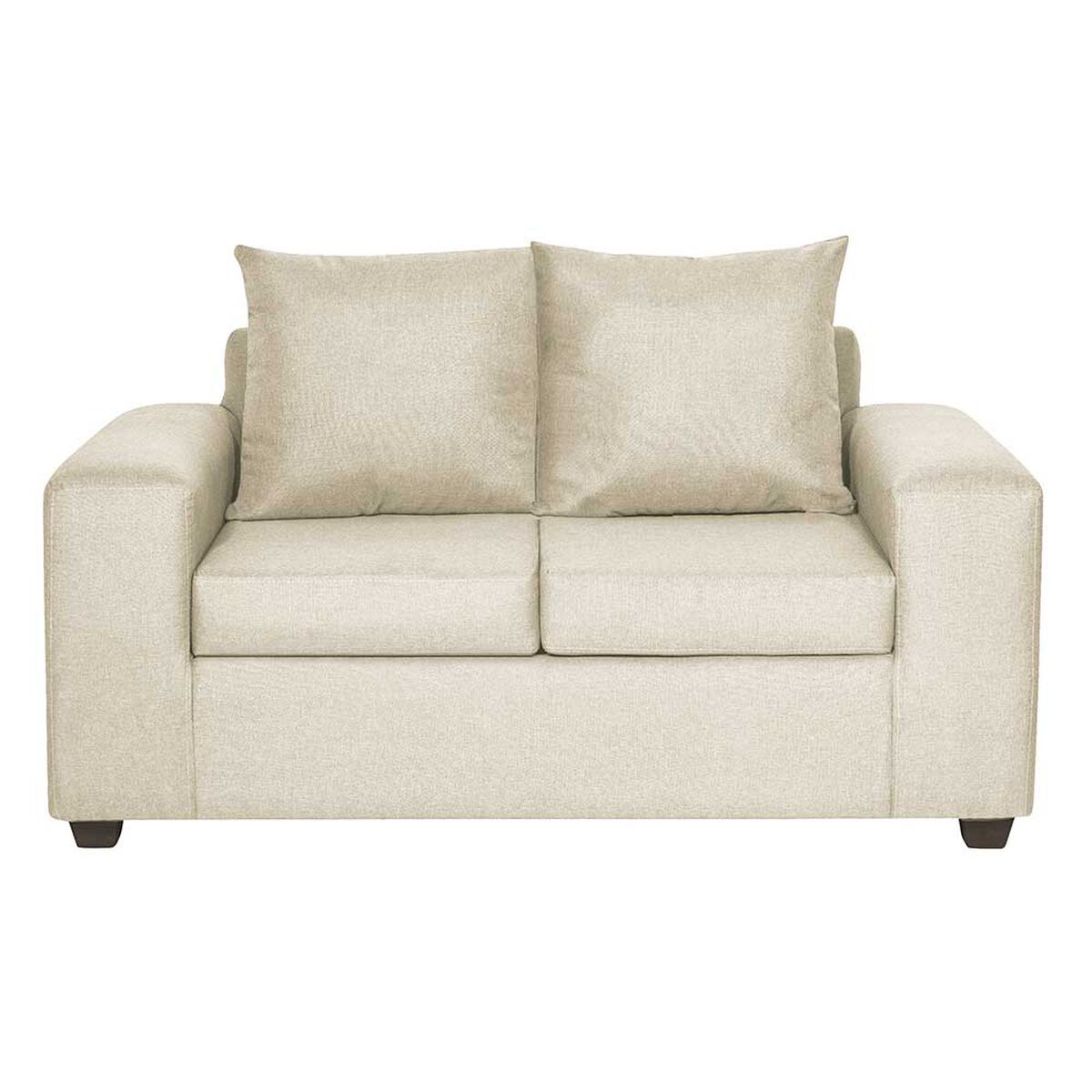 Juego de Living Innovamuebles Kahlo Sofá 2 Cuerpos + Dos Pouf 1 Cuerpo Beige