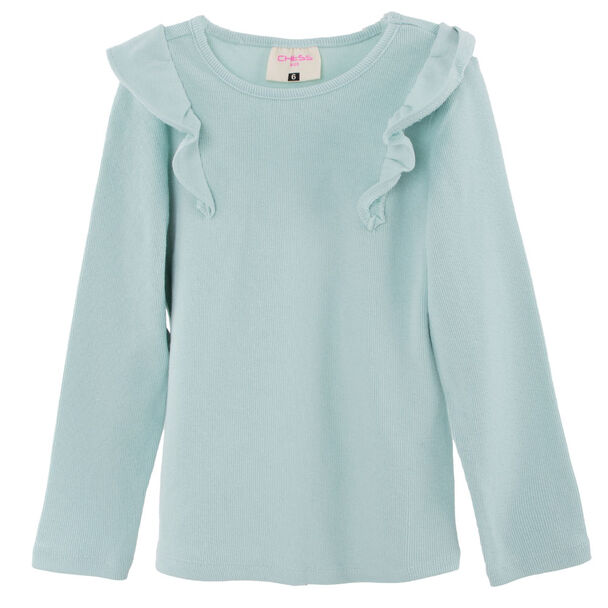 Polera Vuelos Manga Larga Niña Chess