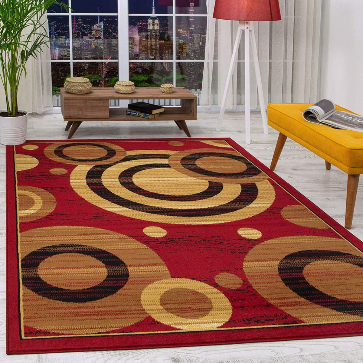 Alfombra Modalfo Kashan King 153 x 213 cm Rojo