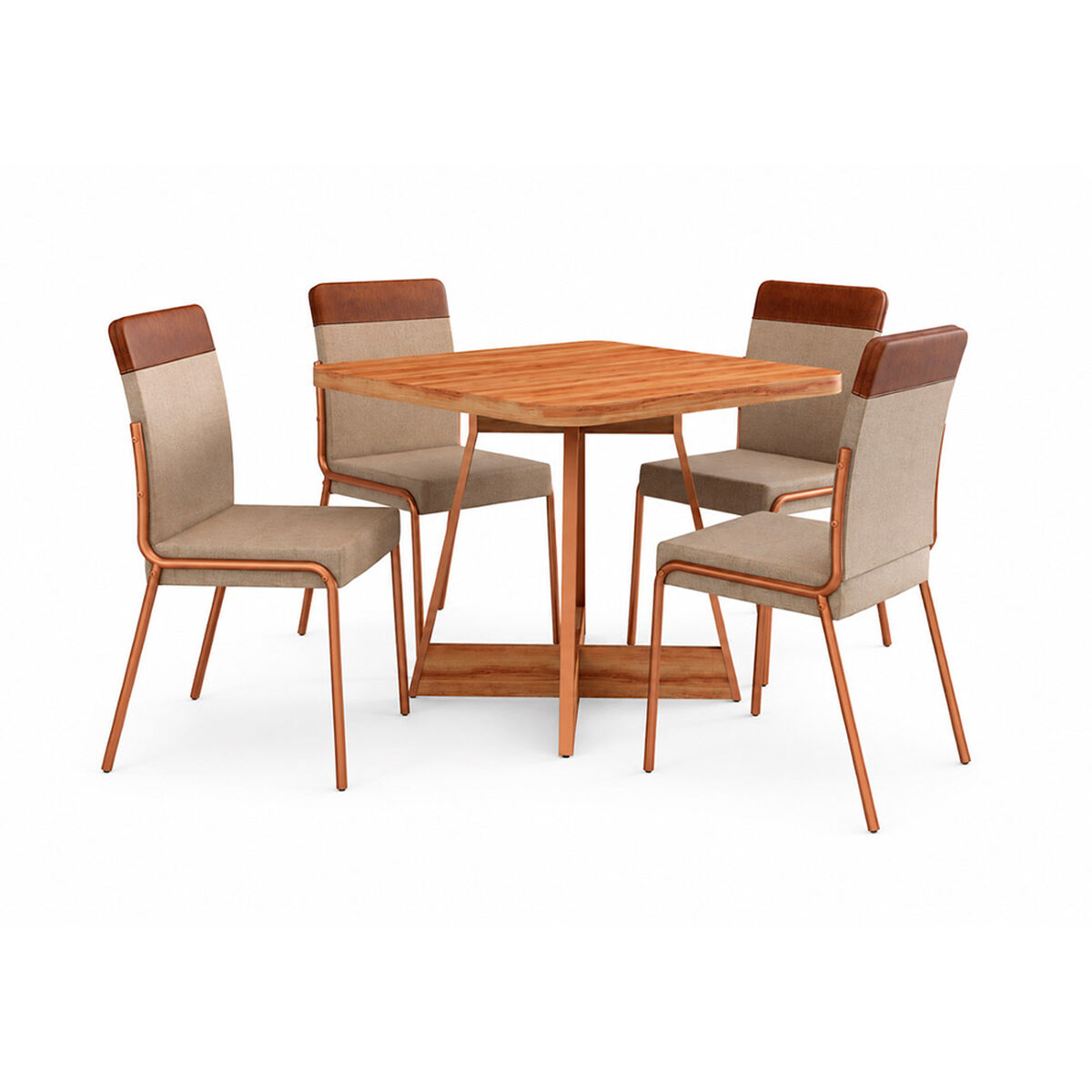 Juego de Comedor Roca Rio 4 Sillas Canela
