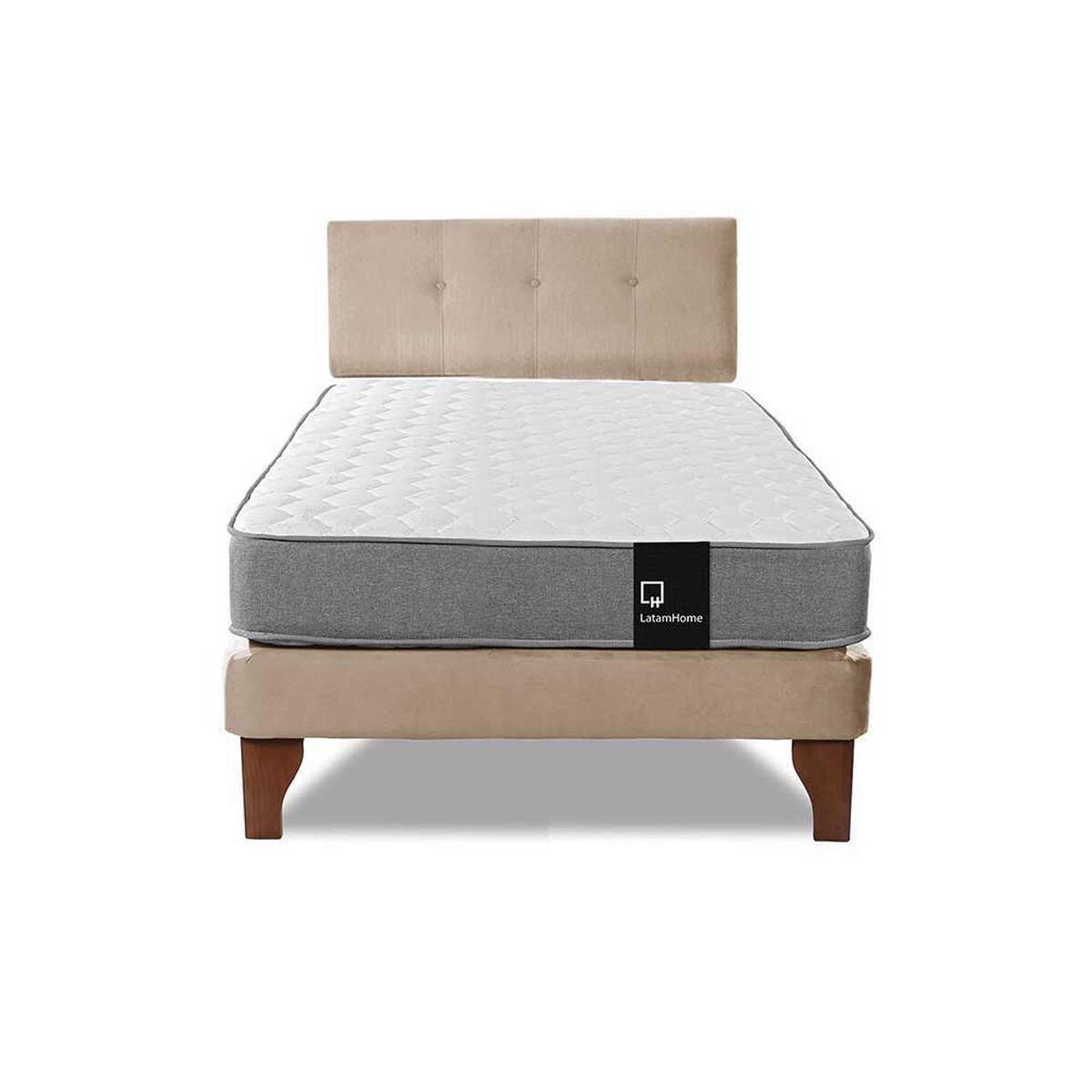 Cama Europea Latam Home 1,5 Plazas Zen Best Beige