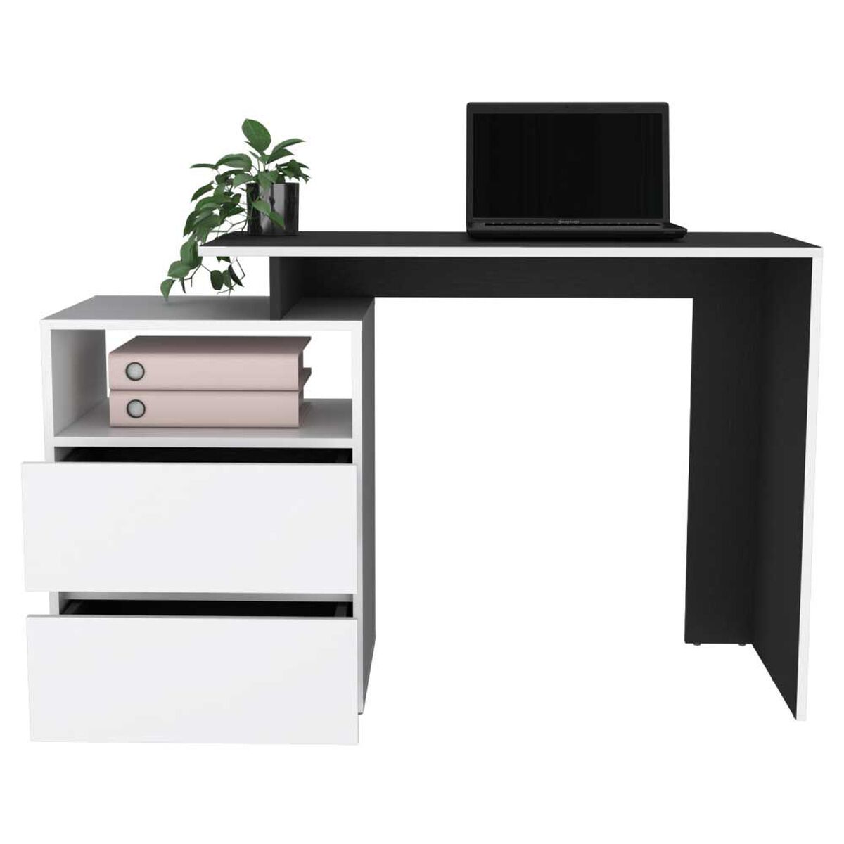 Escritorio Recto TuHome Rookie 2 Cajones Blanco