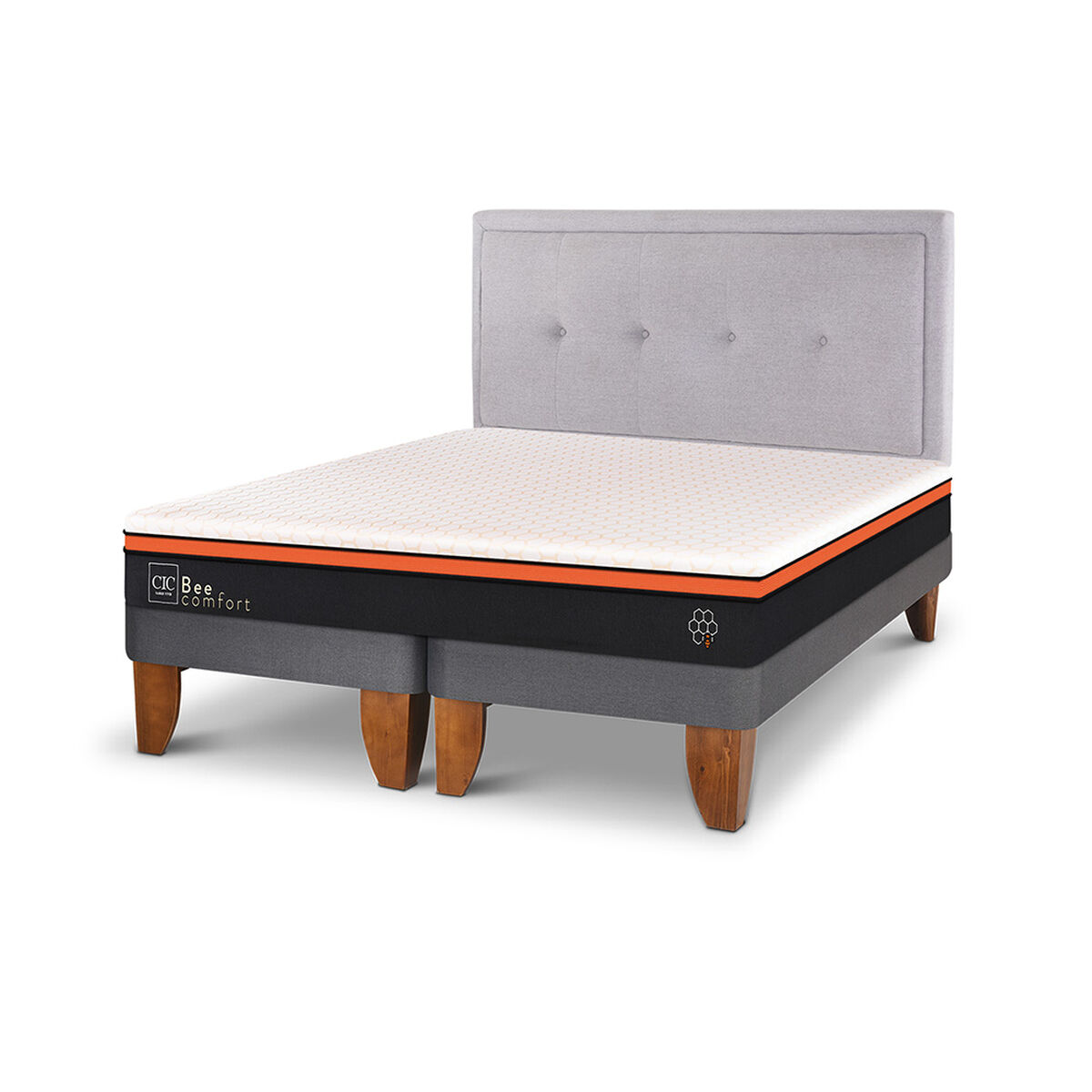 Cama Europea CIC Base Dividida King Bee Comfort + Respaldo