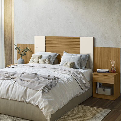 Imagen 2 del producto Respaldo Di Poretti King Araguia + 2 Veladores Off White