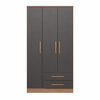 Closet Vekkahome Americano 3 Puertas 2 Cajones Grafito