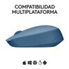 Mouse inal&aacute;mbrico &oacute;ptico Logitech M170 Azul gris