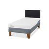 Cama Europea CIC 1,5 Plazas Excellence Plus + Respaldo Villarrica Negro