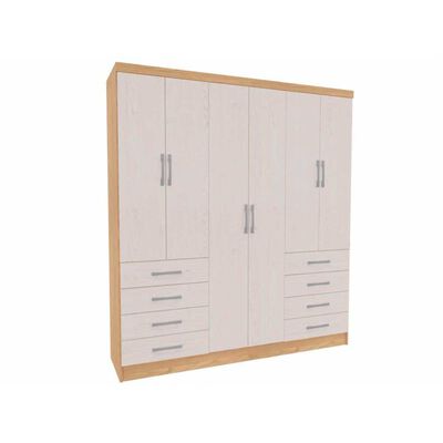Closet Yardas Agustina 6 Puertas 8 Cajones Bicolor