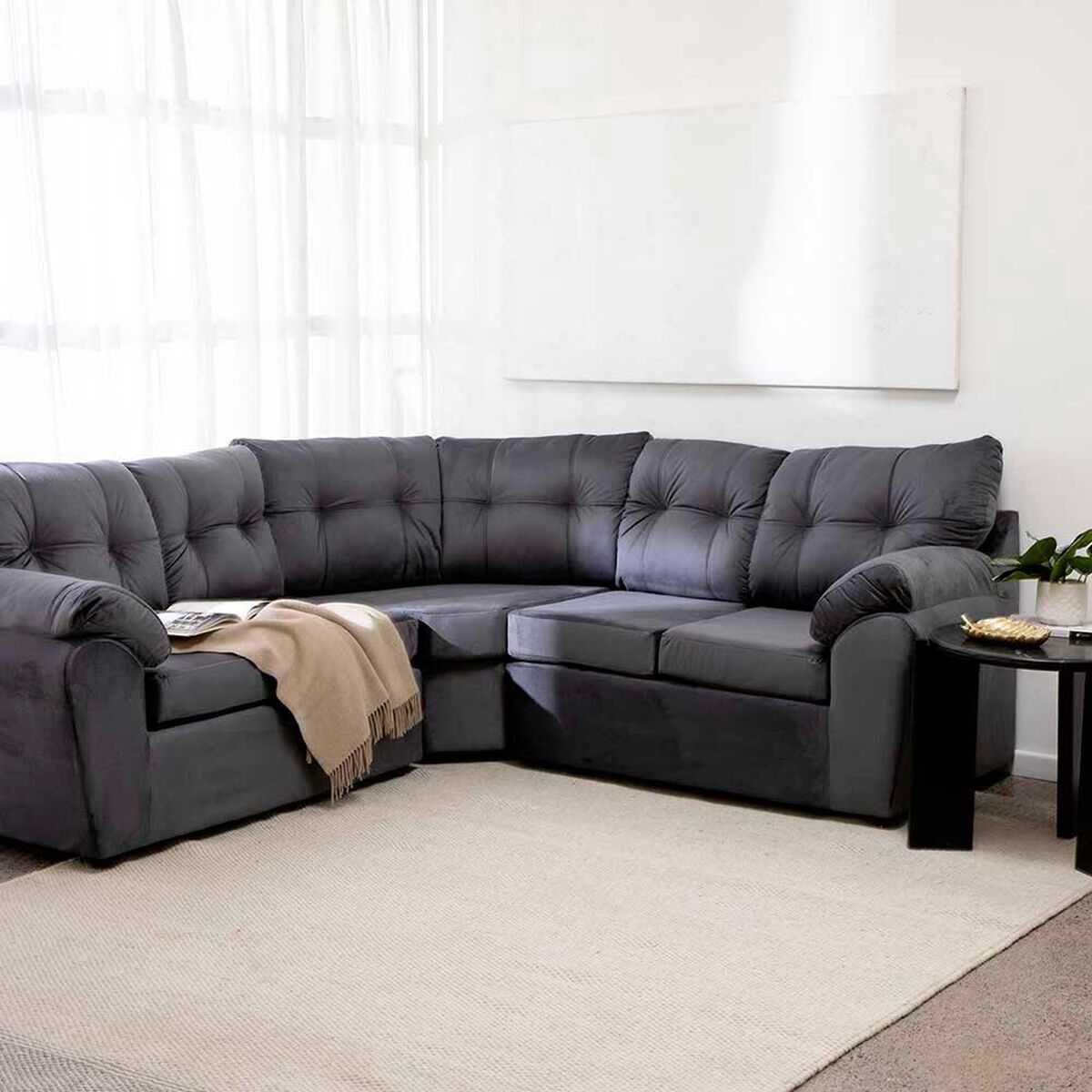 Sof&aacute; Seccional Almore Belen 5 Cuerpos Gris