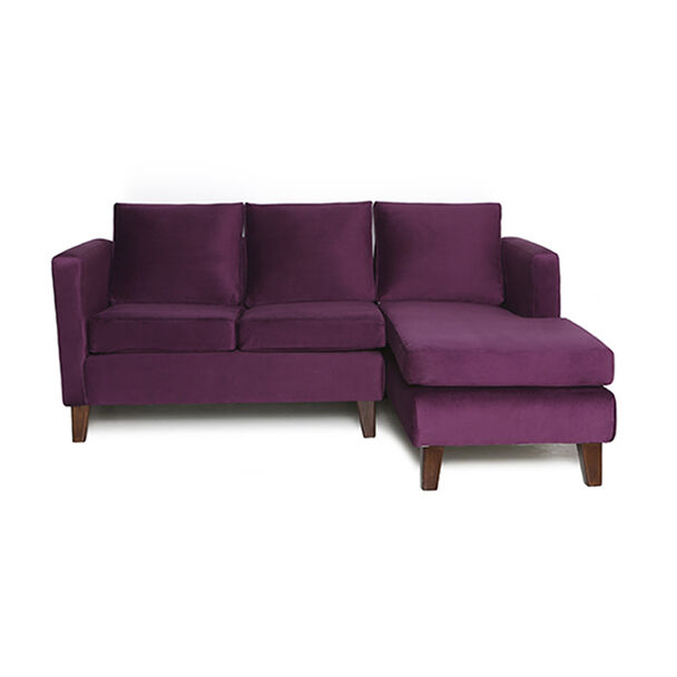 Sofá Seccional Barra Design Mila Derecho 3 Cuerpos Morado