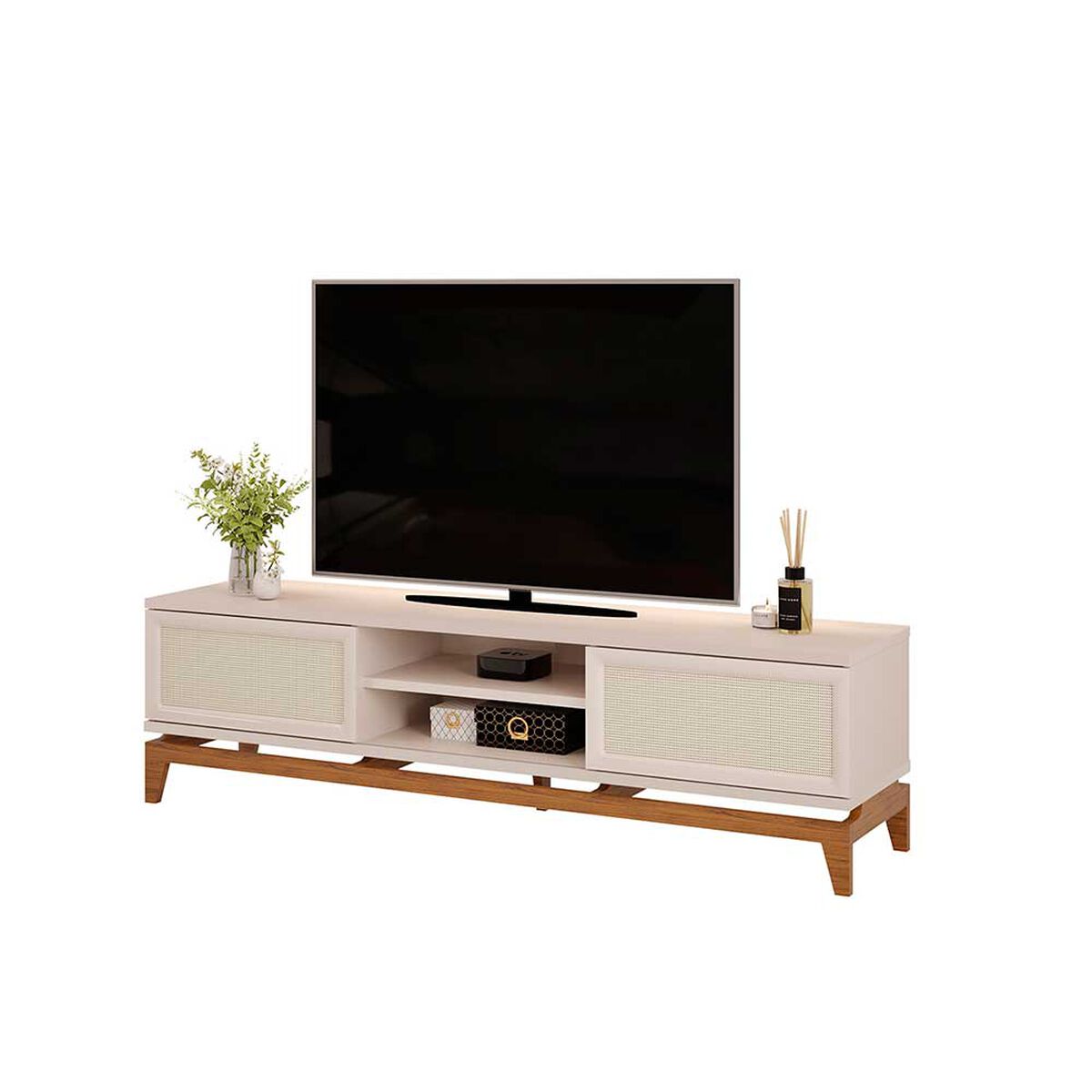 Rack TV Vekkahome Cairo Hasta 65" Beige