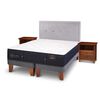 Cama Europea CIC Base Dividida 2 Plazas Premium + Respaldo + 2 Veladores Ganges