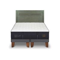 Cama Europea CIC Base Dividida King Grand Premium + Respaldo Milan Olivo