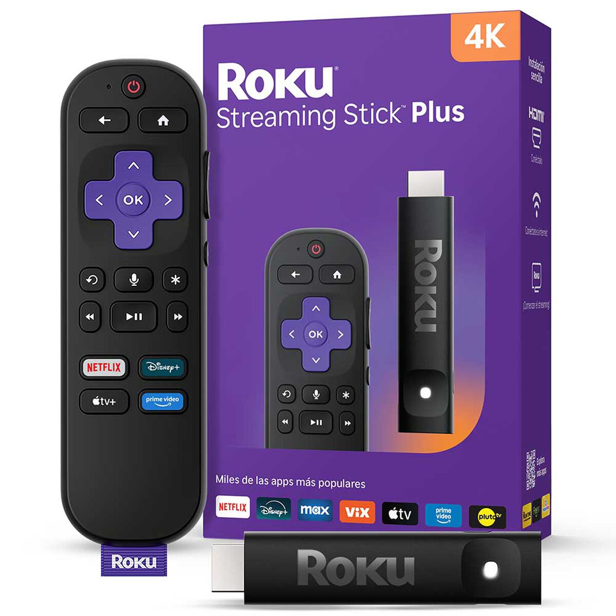 Reproductor Streaming Roku Stick +