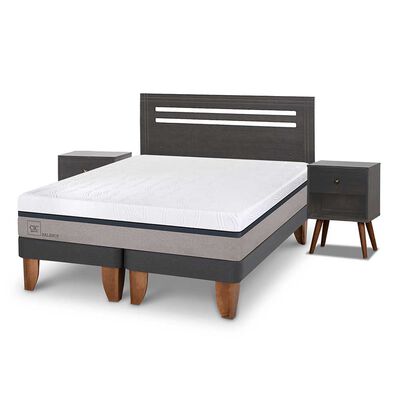 Imagen 2 del producto Cama Europea CIC Base Dividida 2 Plazas Balance + Respaldo + 2 Veladores Munich