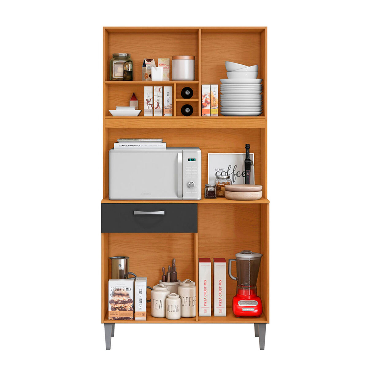 Kit de Cocina Onessta Malva 1 Caj&oacute;n 4 Puertas Cinamomo Grafito
