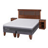 Cama Europea CIC Base Dividida 2 Plazas Ortopedic Advance + Respaldo + 2 Veladores Dublin Caramel