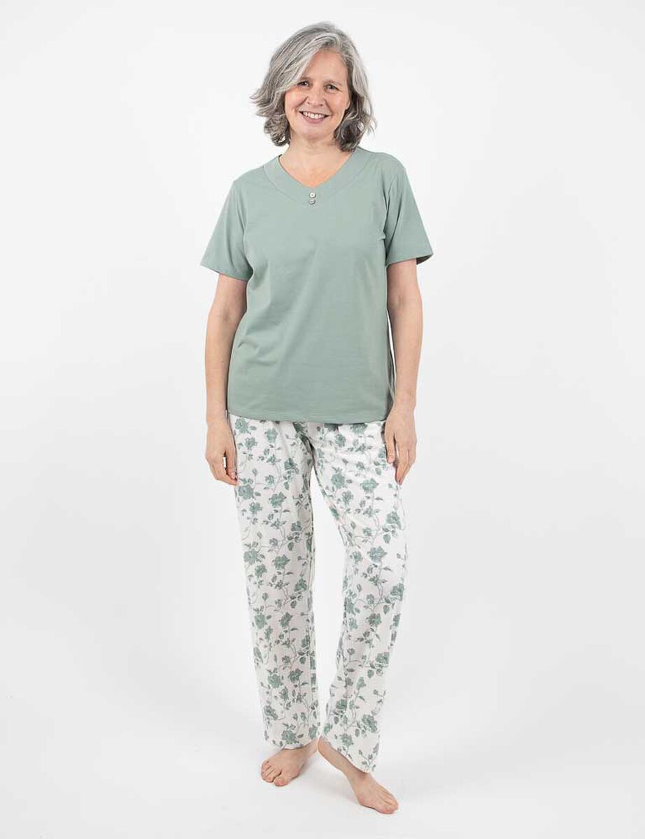 Pijama Algodón Manga Corta Mujer Portman Club