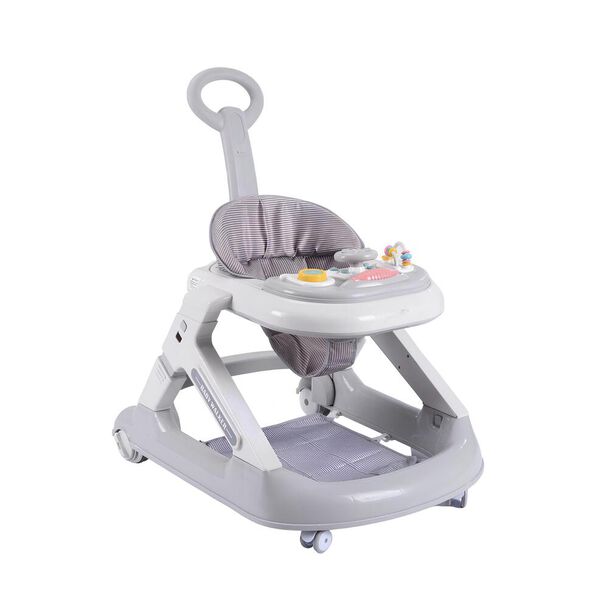 Andador Caminador 5 En 1 con Apoya Pies Gris LuBabycas
