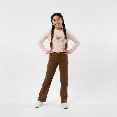 Imagen 1 del producto Jeans de Algodón Niña Mila Cafe