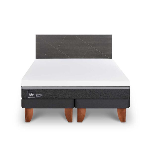 Cama Europea CIC Base Dividida 2 Plazas Ortopedic Advance + Respaldo Villarrica